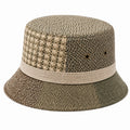 Chapeau bob taille unique textile kaki beige style patchwork