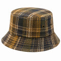 Chapeau bob taille unique en tissu à carreaux marron bleu style décontracté avec œillets