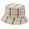 Chapeau bob taille unique en tissu beige à carreaux - bord souple pour usage quotidien