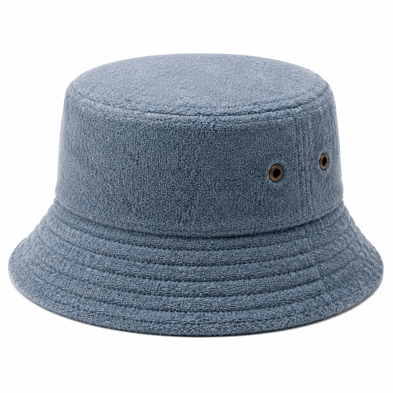 Chapeau bob taille unique en textile bouclette bleu gris - style décontracté