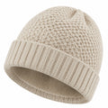 Bonnet taille unique écru en maille côtelée style décontracté