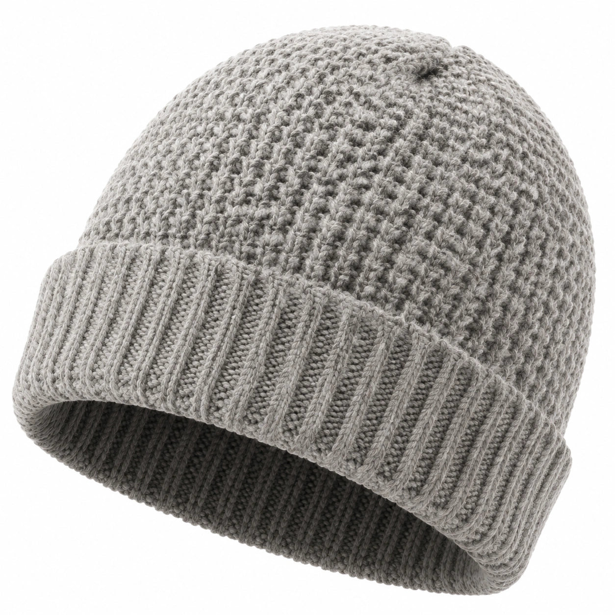 Bonnet taille unique en maille grise à revers pour usage quotidien
