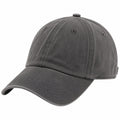 Casquette de baseball taille unique en tissu sergé gris foncé à visière courbée