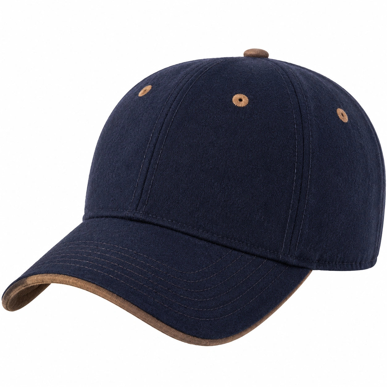 Casquette taille unique en textile bleu marine et marron à visière courbée style sport