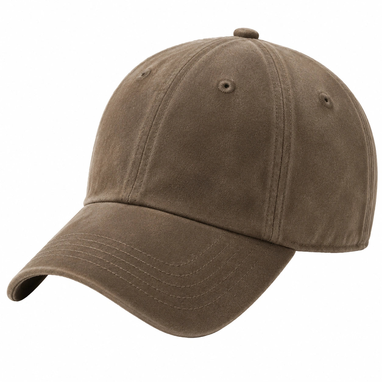 Casquette unisexe taille unique effet suédine marron style baseball à visière