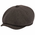 Casquette plate taille unique en tissu chevron marron style classique