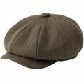 Casquette gavroche taille unique en tissu brun à chevrons style vintage