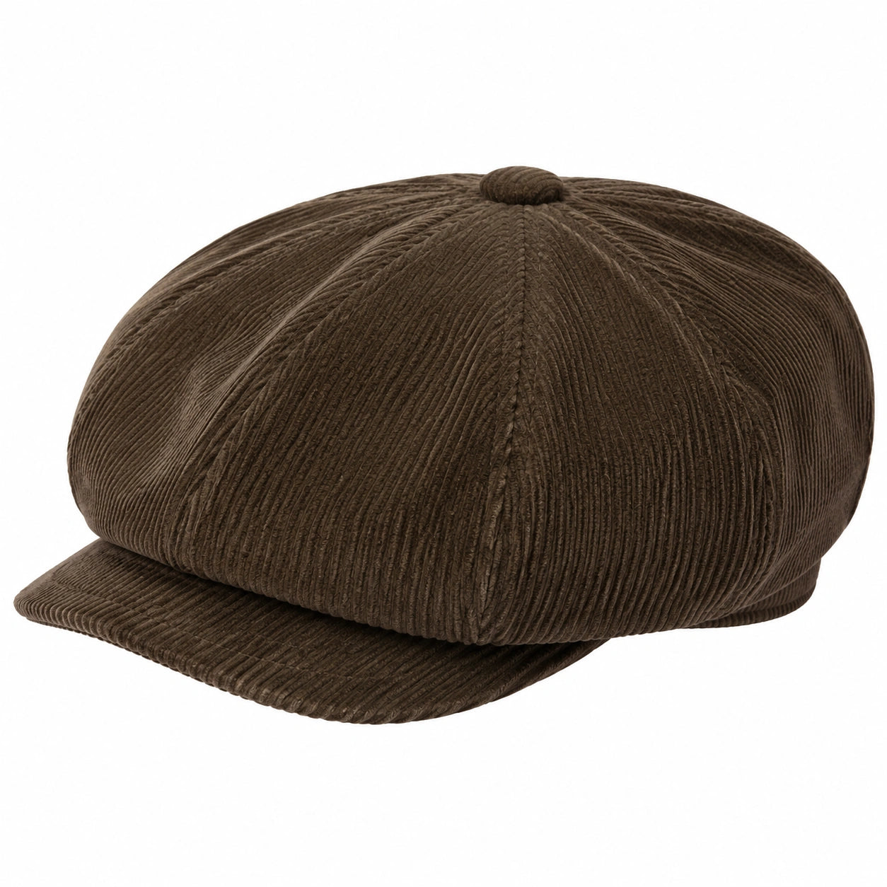 Casquette gavroche taille unique en velours côtelé marron style rétro