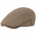 Casquette plate taille unique en tissu tissé marron style classique
