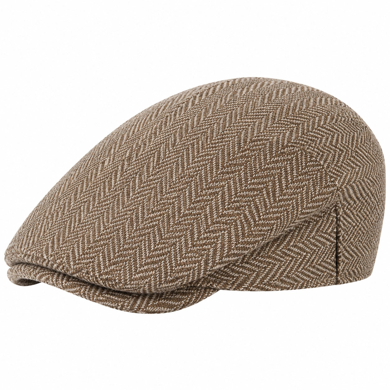 Casquette plate taille unique en tissu tissé marron style classique