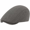 Casquette plate taille unique en tissu gris à chevrons style classique