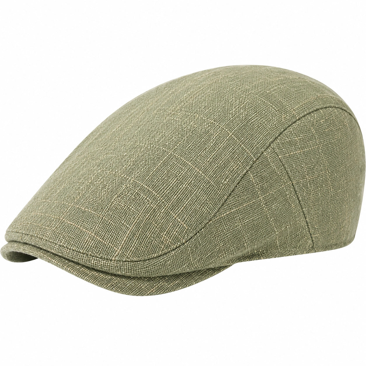Casquette plate taille unique en tissu vert kaki style classique