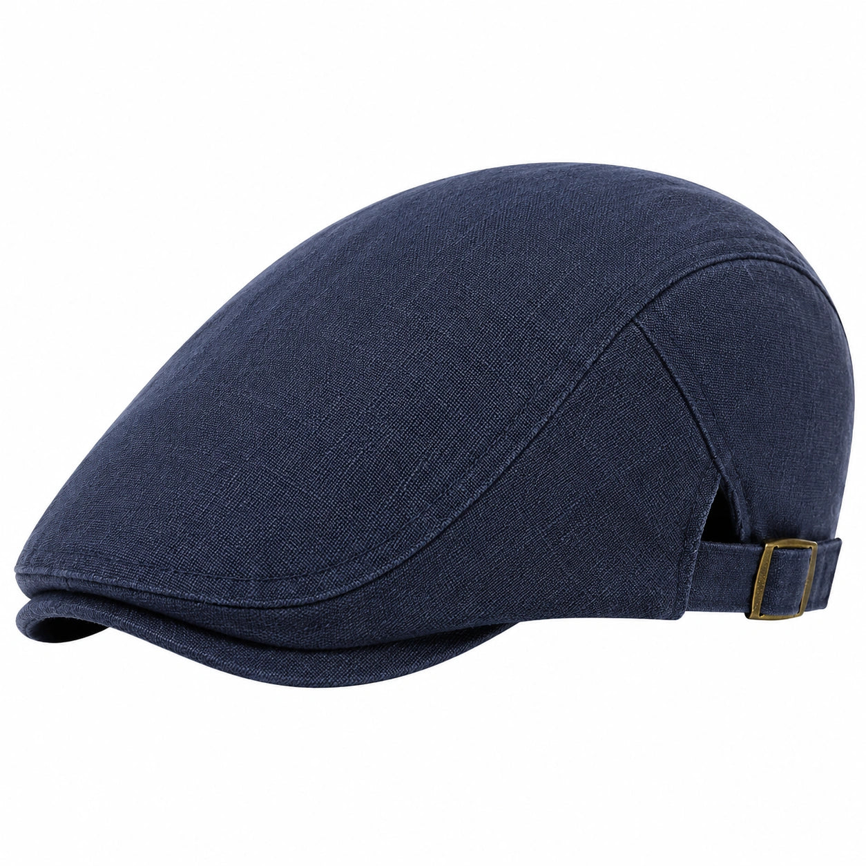 Casquette plate taille unique en tissu bleu marine ajustable style classique
