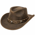 Chapeau cowboy taille unique en matière synthétique marron style western