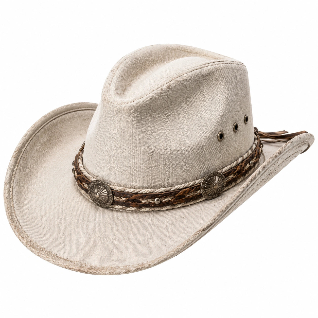 Chapeau cowboy taille unique en textile beige style western