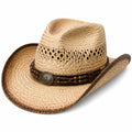 Chapeau cowboy taille unique en fibres végétales tressées beige style western
