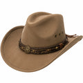Chapeau cowboy taille unique en textile effet suédine marron réglable style western