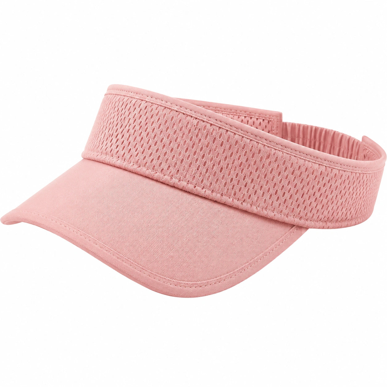 Visière de sport taille unique en textile rose avec bandeau en maille respirante