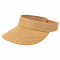 Visière taille unique en fibres tressées beige - protection solaire réglable